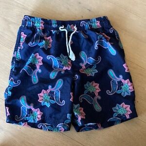Original Use swim trunks size small dark blue and pink patterns paisley